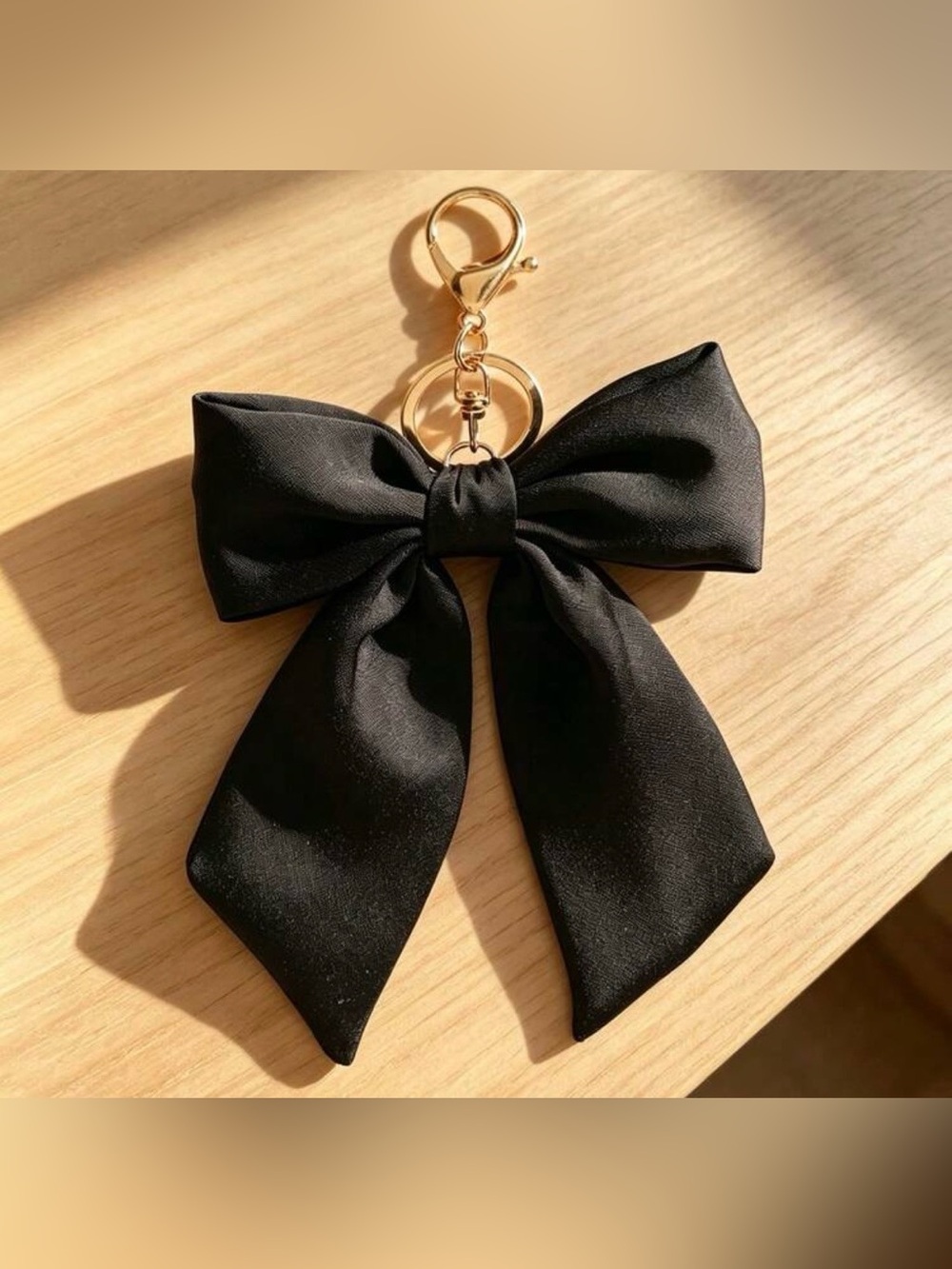 NWT French Style Black Satin Bow Keychain | Bag Charm